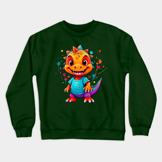 Cute Dino. Crewneck Sweatshirt by TaansCreation 